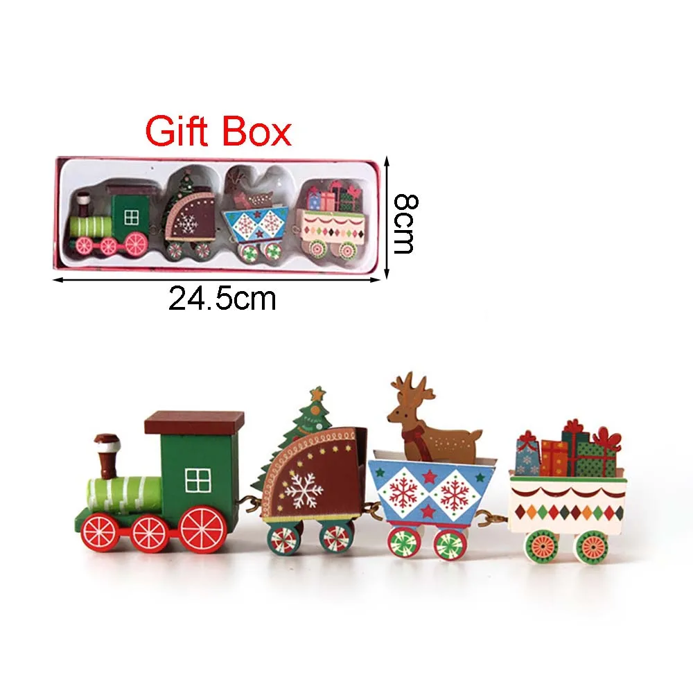 Festive Christmas Wooden Train Decoration Set 6 Festive Christmas Wooden Train Decoration Set - Image 6