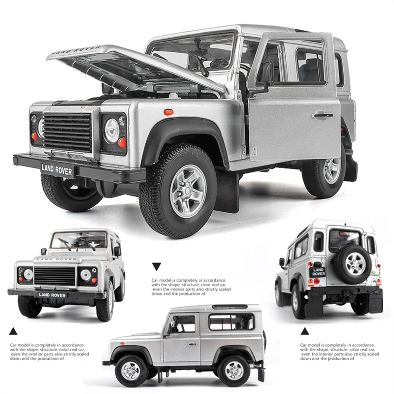 White Land Rover Defender Model 1:24 Scale 4 White Land Rover Defender Model 1:24 Scale - Image 4