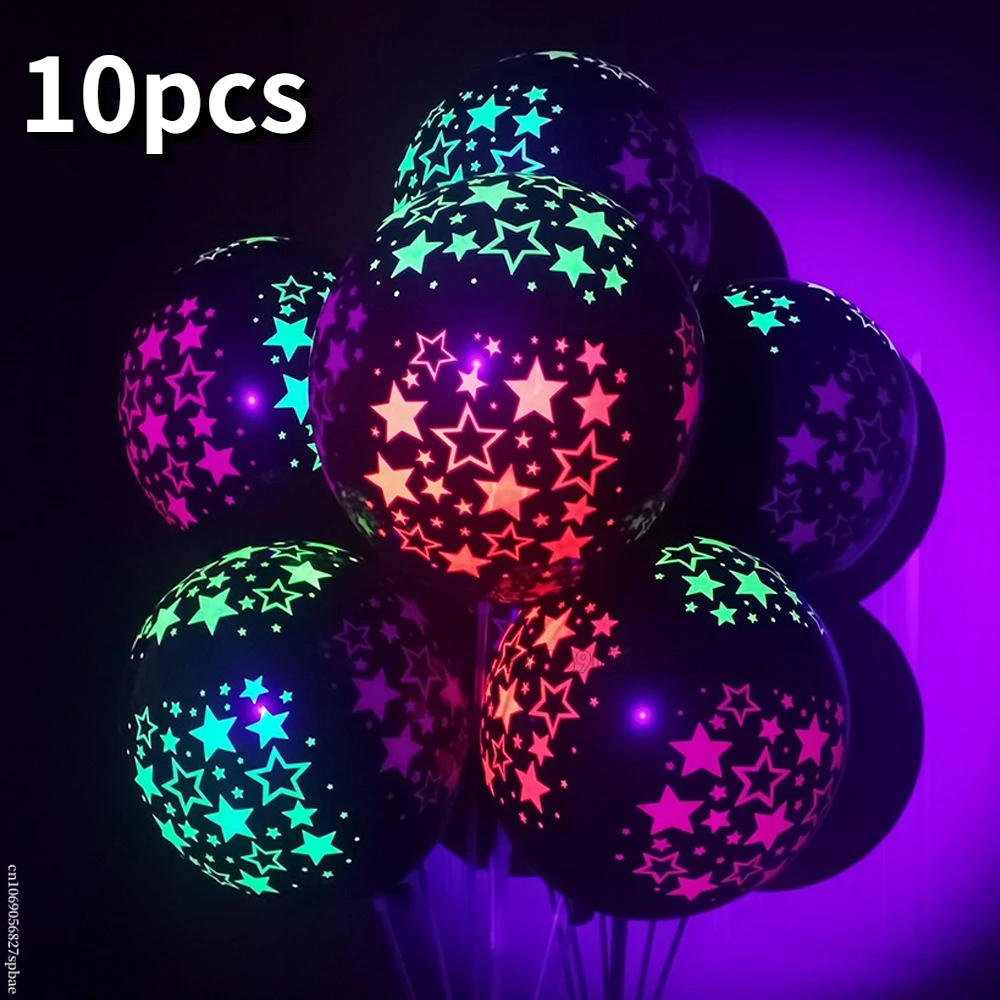 Vibrant Neon Glow Latex Balloons Set of 10 8 Vibrant Neon Glow Latex Balloons Set of 10 - Image 8