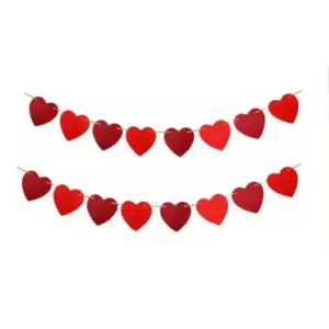 Valentine's Day Red Heart Banner Garland, 3m 18 Scc384d73c6b647fdb1563abd98e071308
