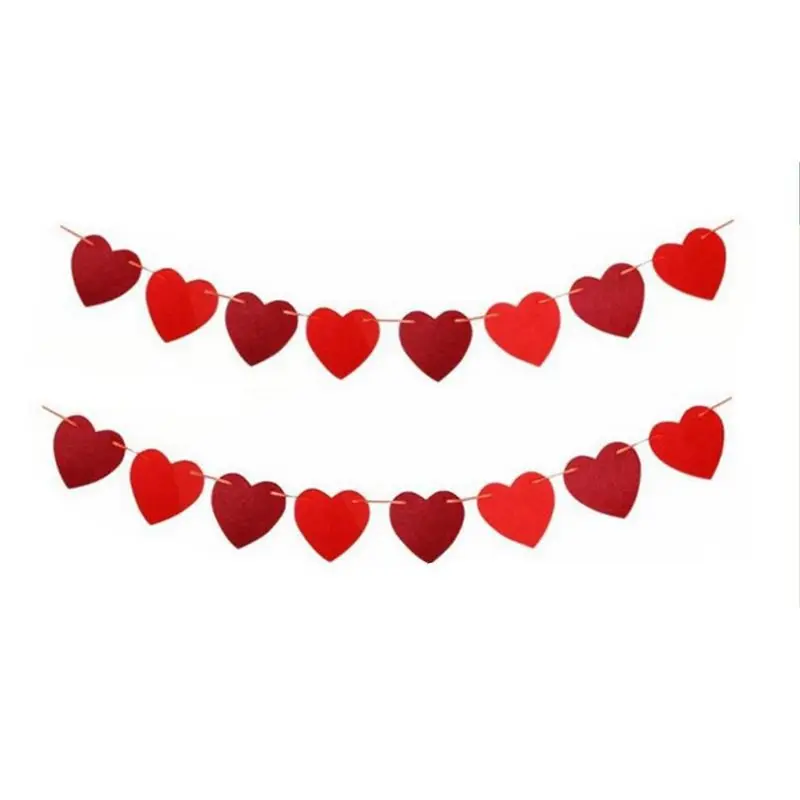 Valentine's Day Red Heart Banner Garland, 3m 9 Valentine's Day Red Heart Banner Garland, 3m - Image 9