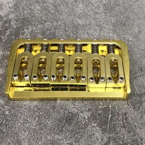 Gold Fixed Guitar Bridge with Stainless Saddles 8 Scc76c1524f7a45e1ad8e3607a910494aX 1