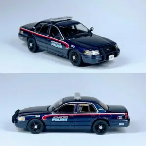 Detailed 1/64 Scale Police Car Model Set