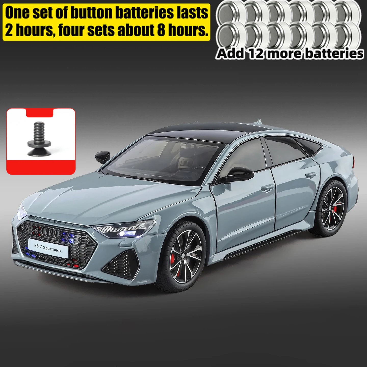 Audi RS7 Sportback 1:24 Diecast Model with Lights 9 Audi RS7 Sportback 1:24 Diecast Model with Lights - Image 9