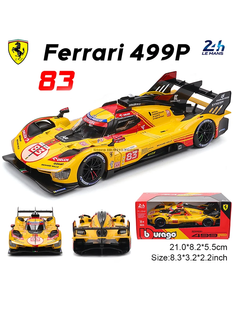 Ferrari 499P 1:24 Diecast Model Racing Car 7 Ferrari 499P 1:24 Diecast Model Racing Car - Image 7