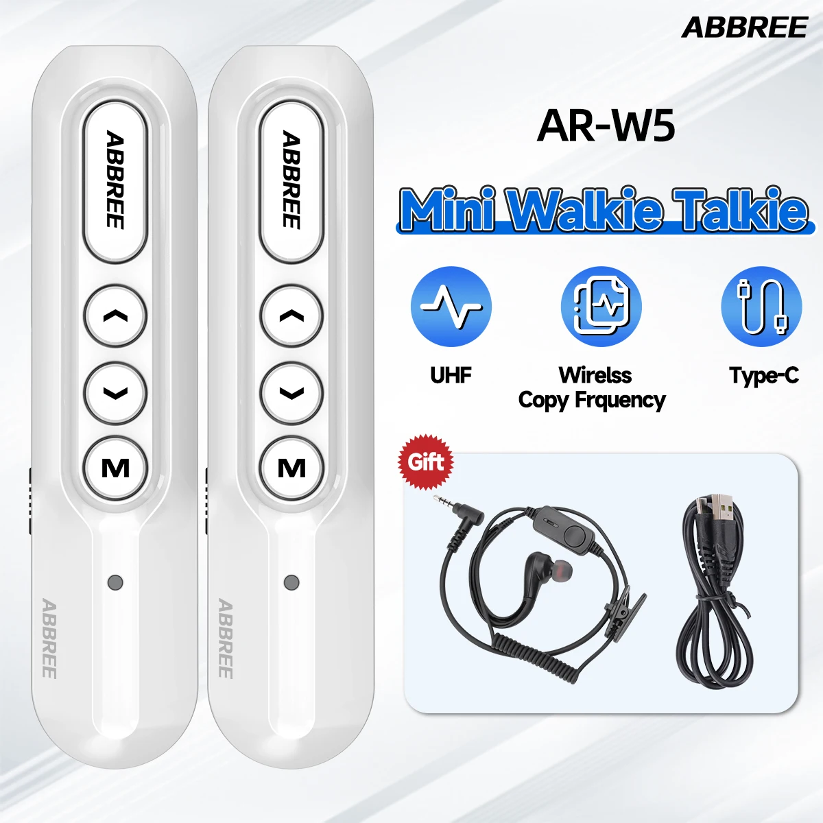 ABBREE AR-W5 Mini Walkie Talkies 400-480MHz 8 ABBREE AR-W5 Mini Walkie Talkies 400-480MHz - Image 8
