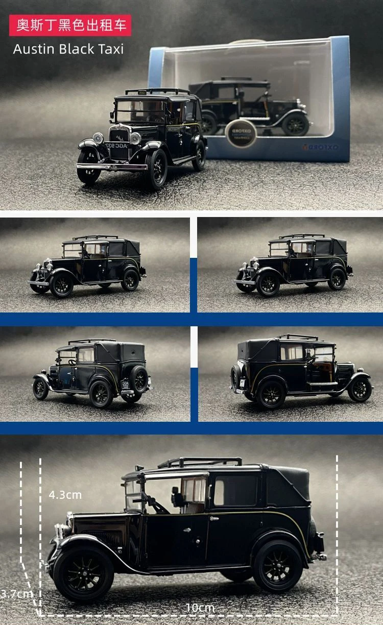 Vintage Black Austin Taxi Model in 1:43 Scale 3 Vintage Black Austin Taxi Model in 1:43 Scale - Image 3