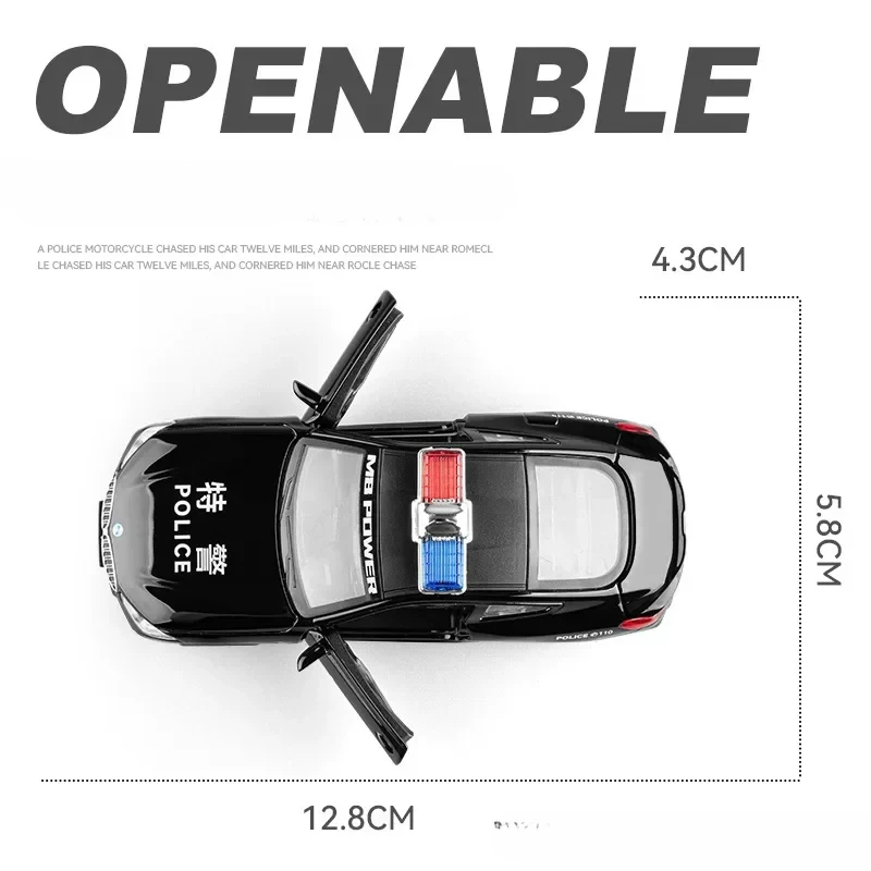 1:36 BMW M8 Police Car Diecast Model 3 1:36 BMW M8 Police Car Diecast Model - Image 3