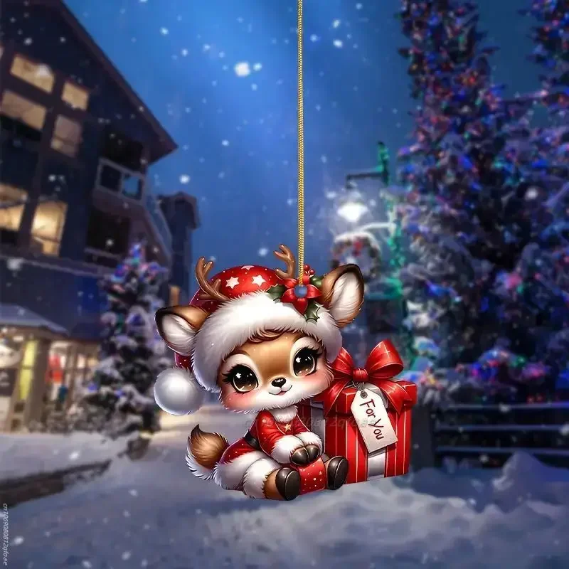 Santa Claus Christmas Ornament 8cm Acrylic 21 Santa Claus Christmas Ornament 8cm Acrylic - Image 21