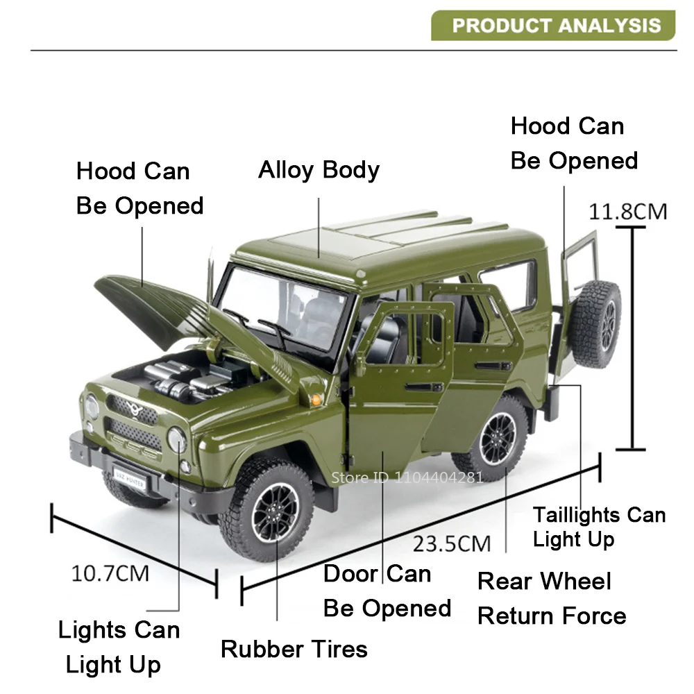 1:18 UAZ Hunter Diecast Model Replica 2 1:18 UAZ Hunter Diecast Model Replica - Image 2