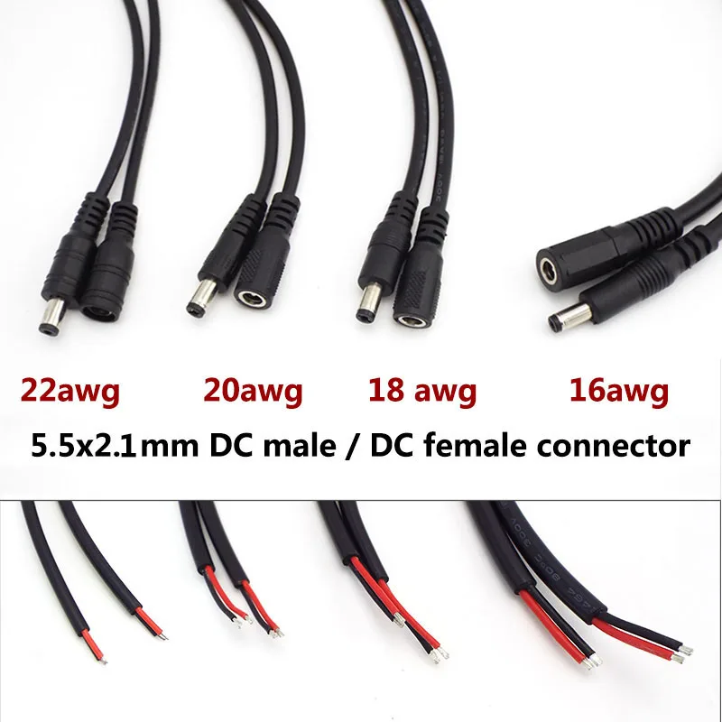 Power Supply Extension Cables Set 18cm for LED and CCTV 2 Power Supply Extension Cables Set 18cm for LED and CCTV - Image 2