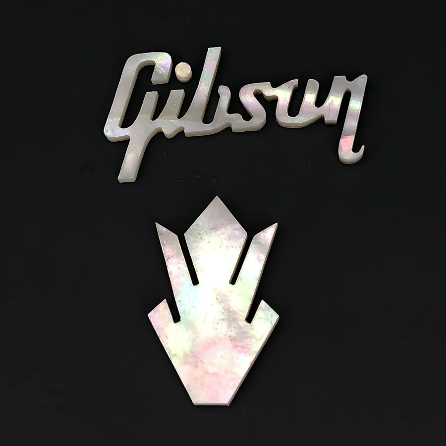 Mother of Pearl Guitar Logo Inlay 40mm x 21mm 1 Mother of Pearl Guitar Logo Inlay 40mm x 21mm