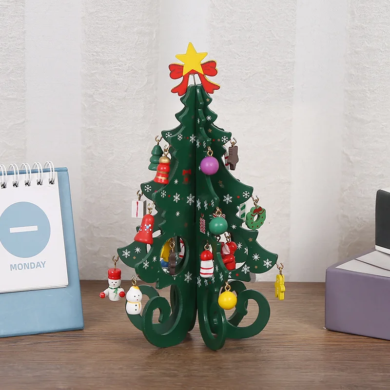 Handcrafted Wooden Christmas Tree Ornament - 19cm 4 Handcrafted Wooden Christmas Tree Ornament - 19cm - Image 4