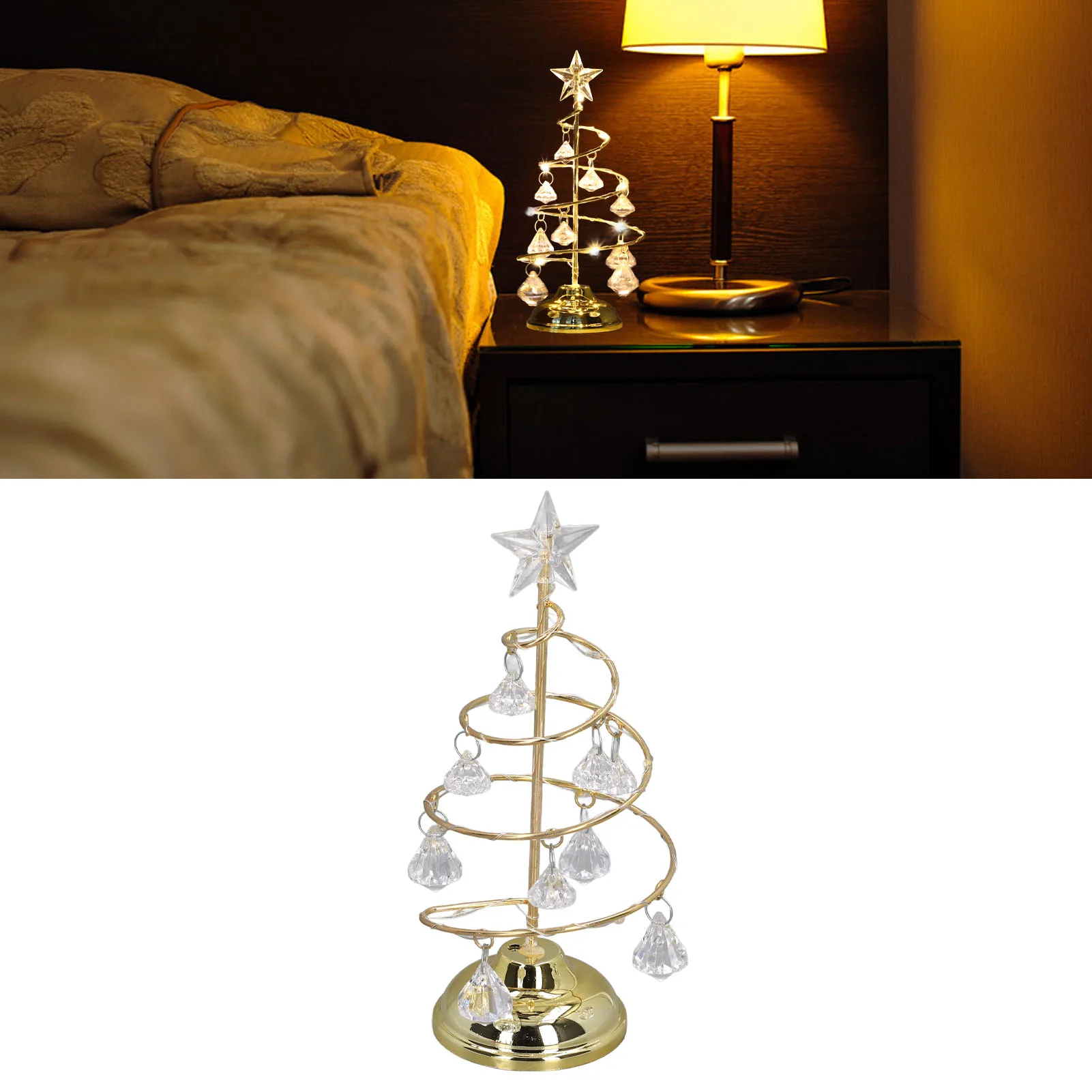 Elegant LED Christmas Tree Lamp in Gold or Silver 4 Elegant LED Christmas Tree Lamp in Gold or Silver - Image 4