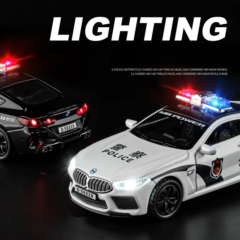 1:36 BMW M8 Police Car Diecast Model 2 1:36 BMW M8 Police Car Diecast Model - Image 2