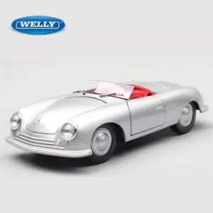 Silver Porsche 356 Roadster Diecast Model 1:24 Scale 7 Sd53b9dba59fb4ba3ba199332a9ff6bedH