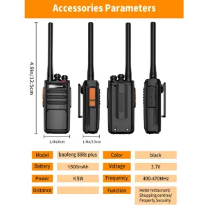 Durable UHF Walkie Talkie Duo 400-470MHz 9 Sd57e42ea369547f985261d85638d542aB