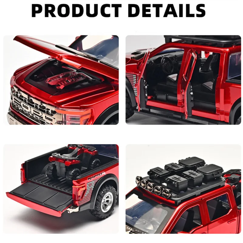 1:24 Ford Raptor F150 Alloy Pickup Model 6 1:24 Ford Raptor F150 Alloy Pickup Model - Image 6