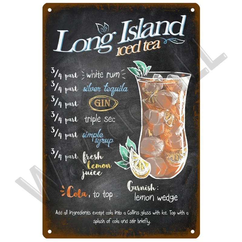 Vintage-Style Metal Cocktail Sign Plaque 20x30 cm 11 Vintage-Style Metal Cocktail Sign Plaque 20x30 cm - Image 11