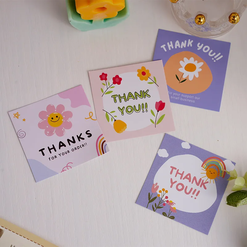 Colorful Thank You Cards Set (50 Pack, 6x6 cm) 4 Colorful Thank You Cards Set (50 Pack, 6x6 cm) - Image 4