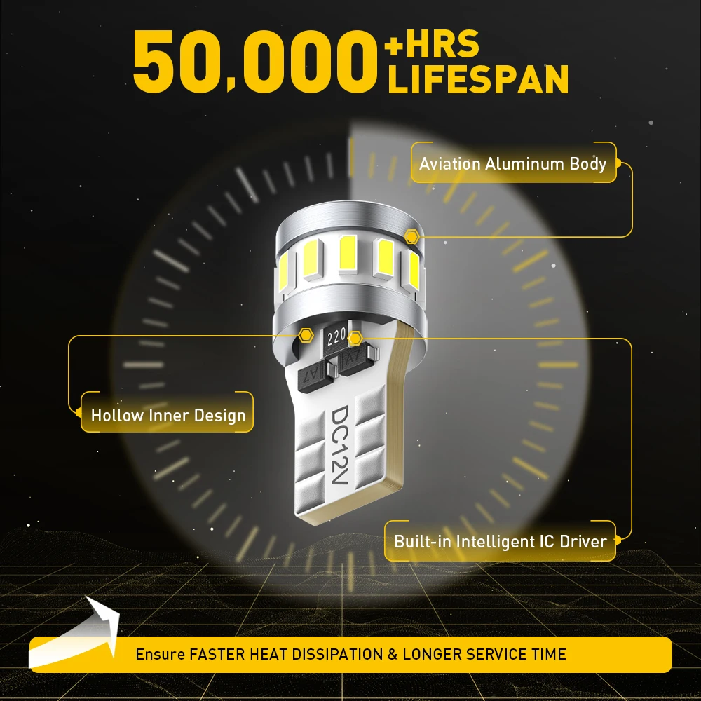 T10 W5W LED Interior Light Bulbs Set 2-Pack 5 T10 W5W LED Interior Light Bulbs Set 2-Pack - Image 5