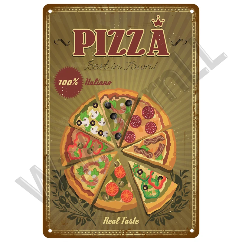 Vintage Metal Pizza Sign for Home Decor 5 Vintage Metal Pizza Sign for Home Decor - Image 5