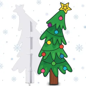 Colorful Cartoon Christmas Tree Stand-Up Decoration