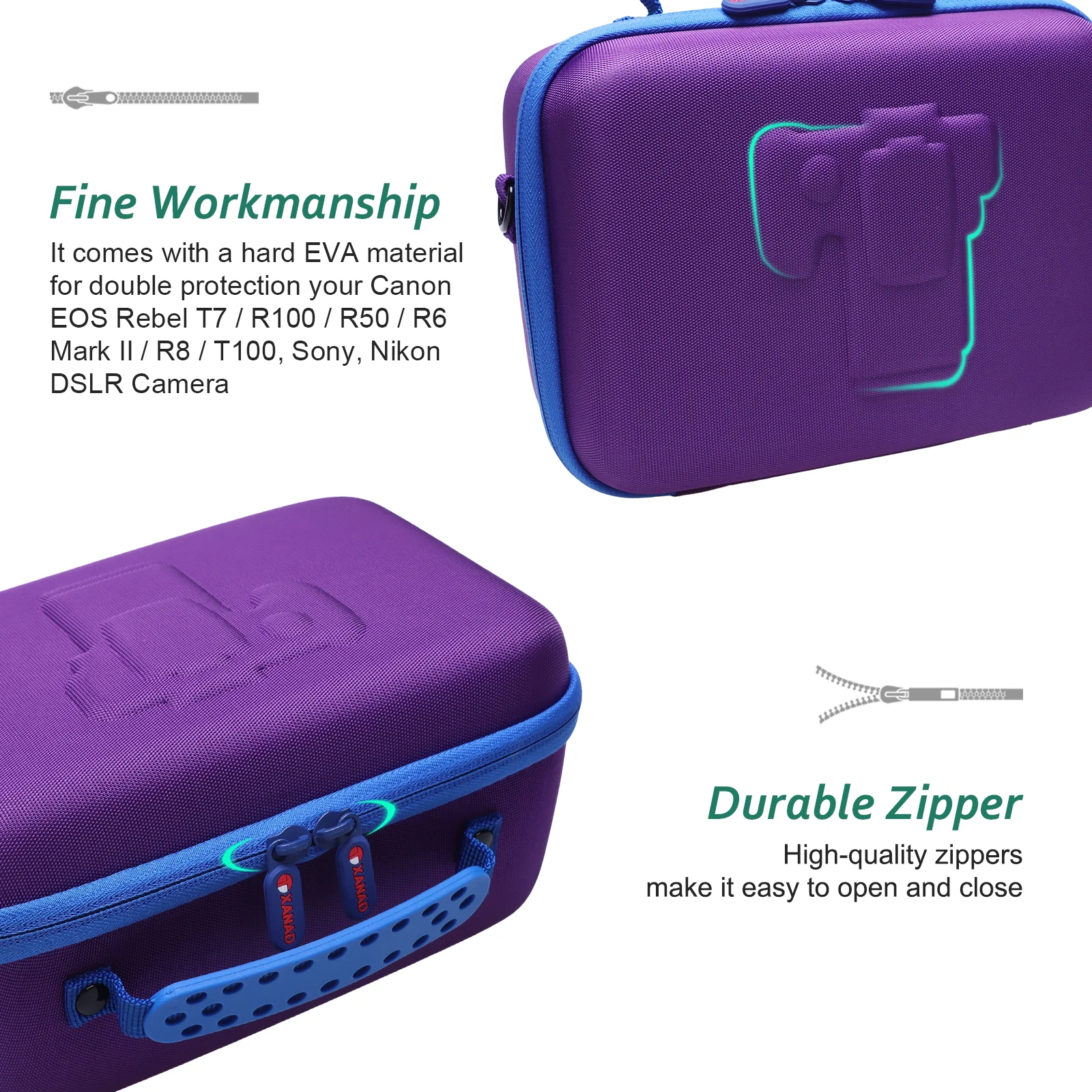 Vibrant Purple Protective Case for Canon EOS R50 4 Vibrant Purple Protective Case for Canon EOS R50 - Image 4