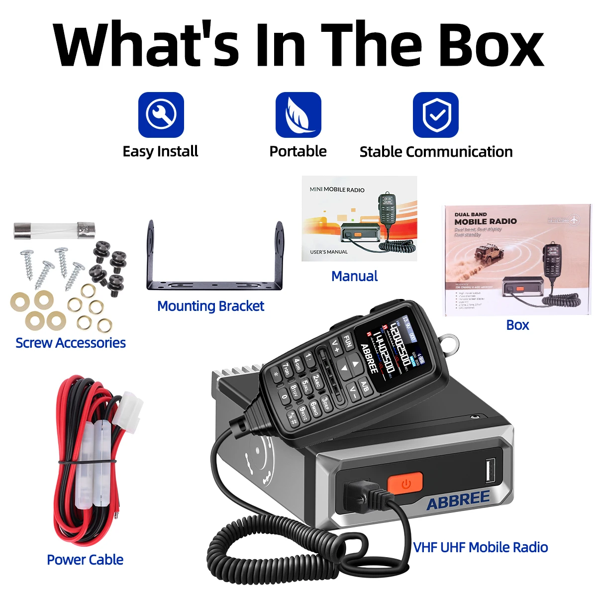 ABBREE AR-7600 Dual-Band Mini Mobile Radio 6 ABBREE AR-7600 Dual-Band Mini Mobile Radio - Image 6