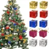 Mini Christmas Foam Gift Boxes Set in Metallic Colors