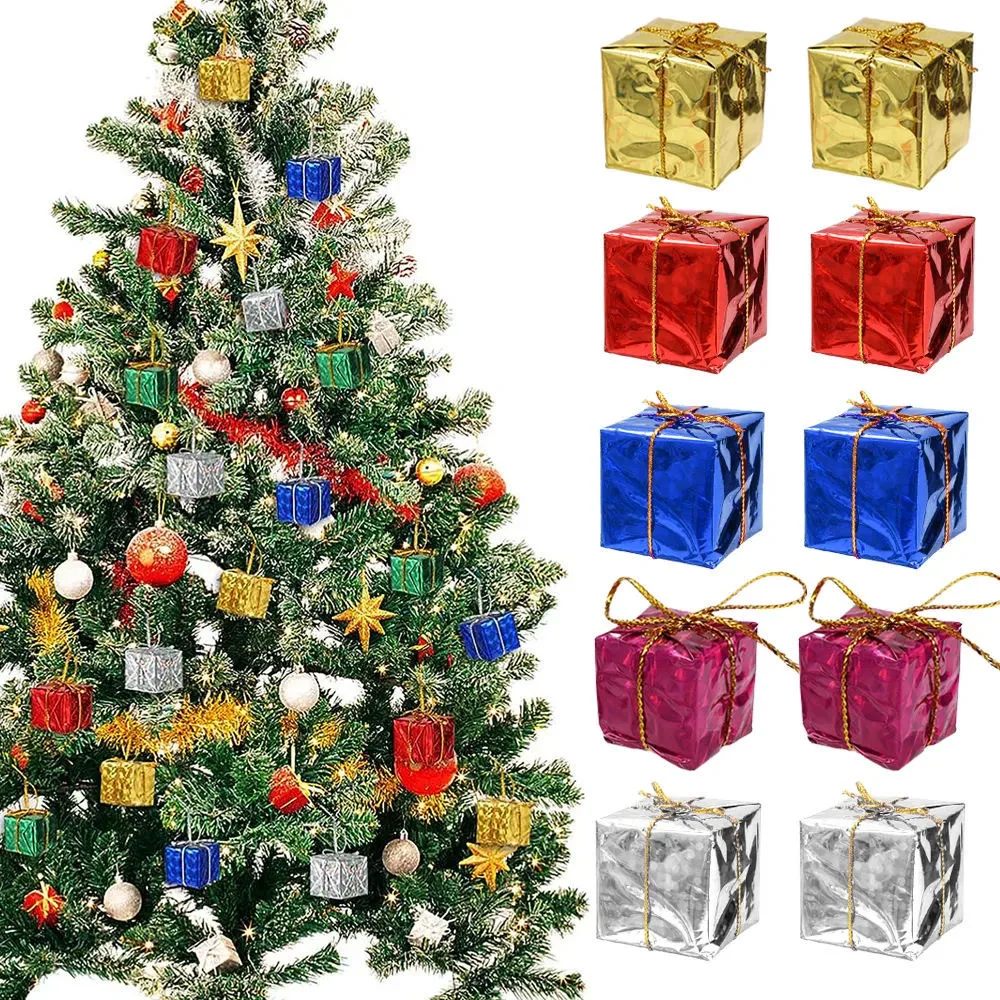 Mini Christmas Foam Gift Boxes Set in Metallic Colors 1 Mini Christmas Foam Gift Boxes Set in Metallic Colors