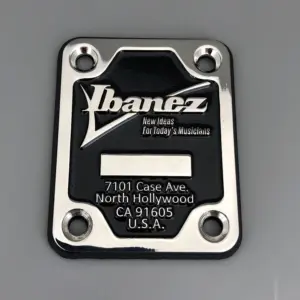 Chrome Ibanez Guitar Neck Plate with Logo