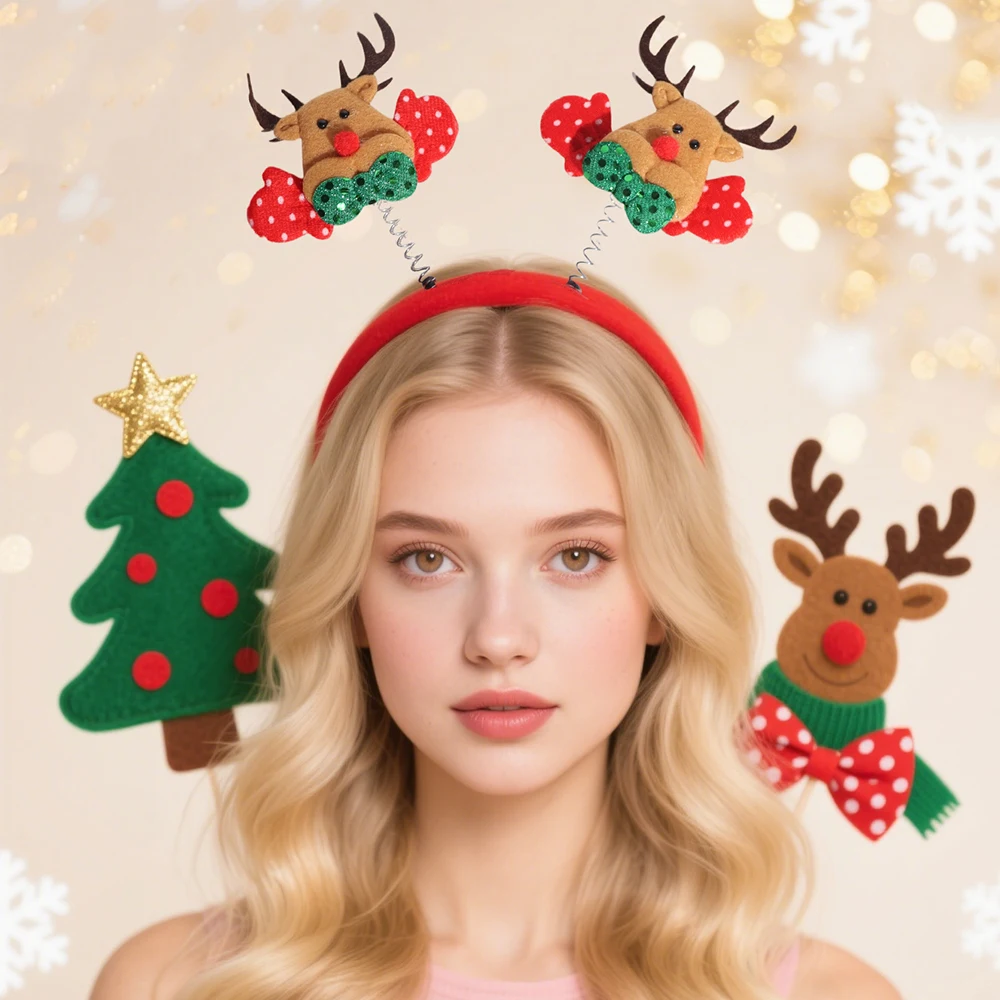 Festive Christmas Headband with Plush Bow 3 Festive Christmas Headband with Plush Bow - Image 3