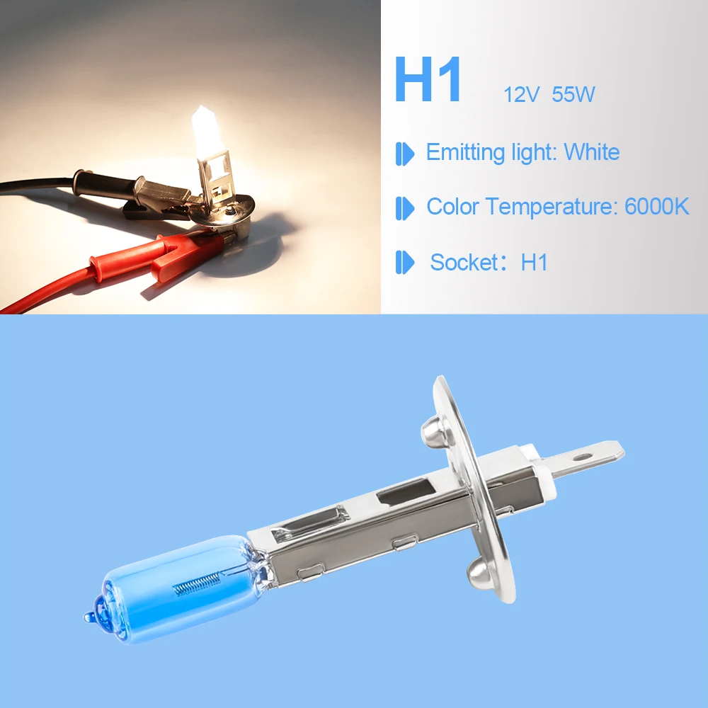 H1 Halogen Bulb 12V 55W 6000K White Light 6 H1 Halogen Bulb 12V 55W 6000K White Light - Image 6
