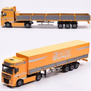 1/50 Diecast Flatbed Container Truck Model 15 Se026be52db4b405fa0d336d9677f6462n