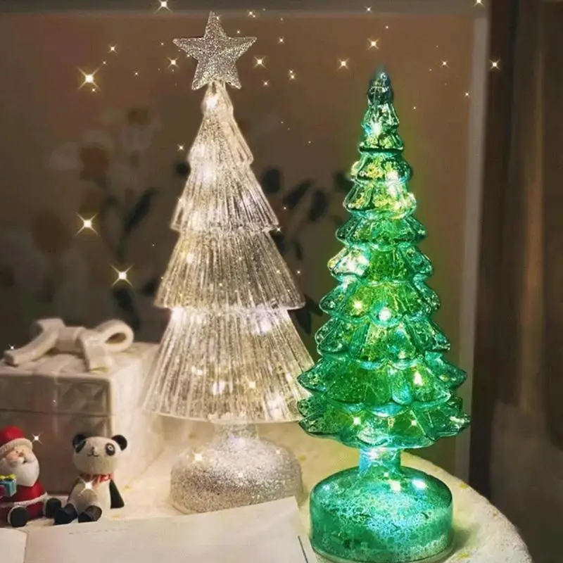 Lighted Glass Christmas Tree Decor Set 5 Lighted Glass Christmas Tree Decor Set - Image 5