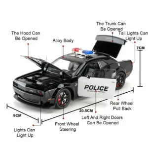 1:24 Scale Police Car Model with Lights 13 Se09d8643876045e495851035a3f99bf7P