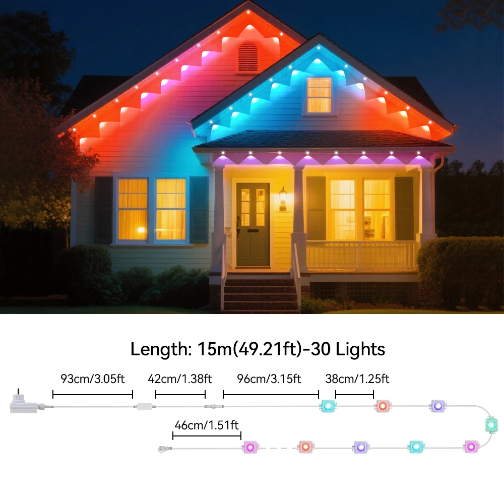 Colorful Outdoor RGB String Lights, 30M Length 8 Colorful Outdoor RGB String Lights, 30M Length - Image 8