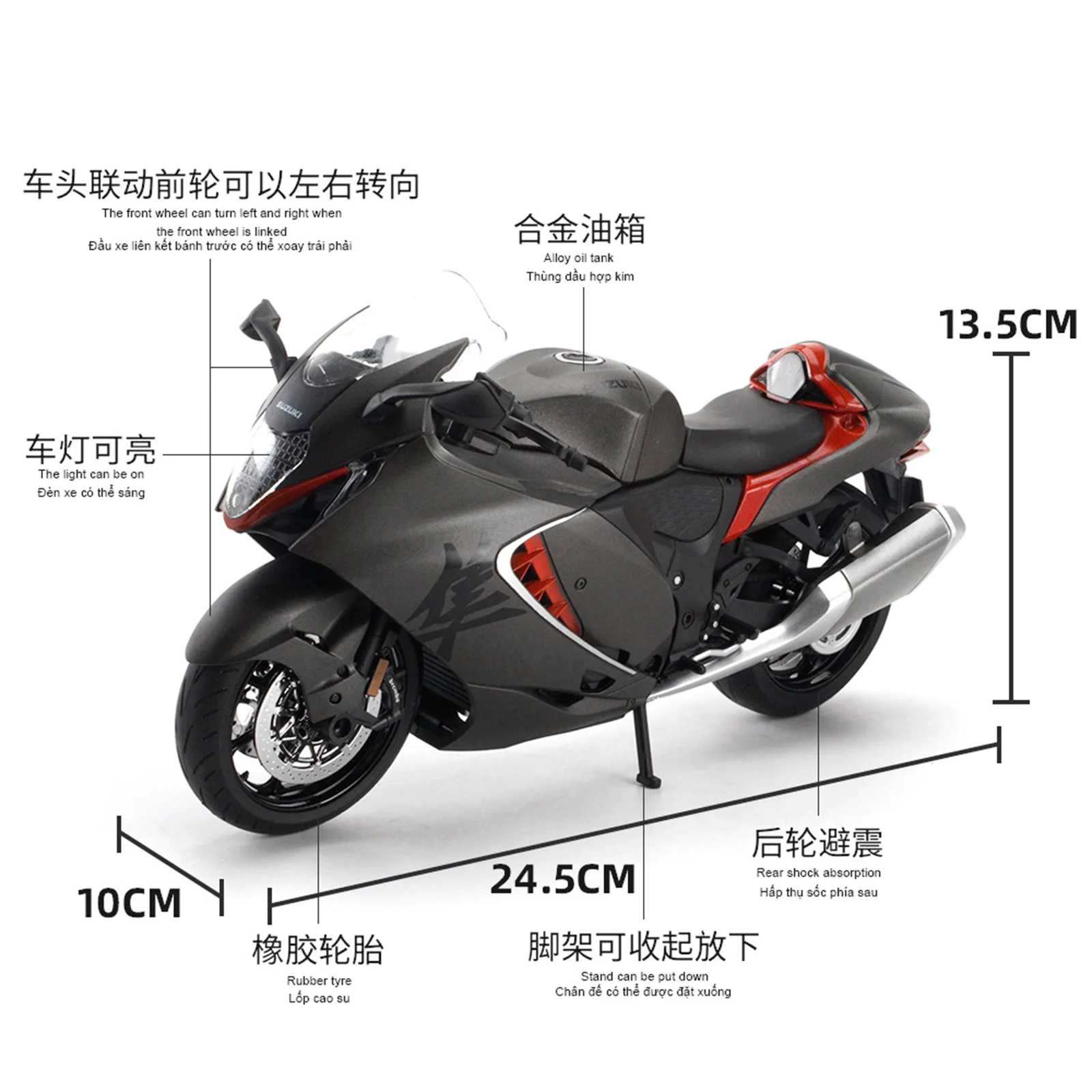 Suzuki Hayabusa GSX-1300R 1:9 Diecast Model 4 Suzuki Hayabusa GSX-1300R 1:9 Diecast Model - Image 4