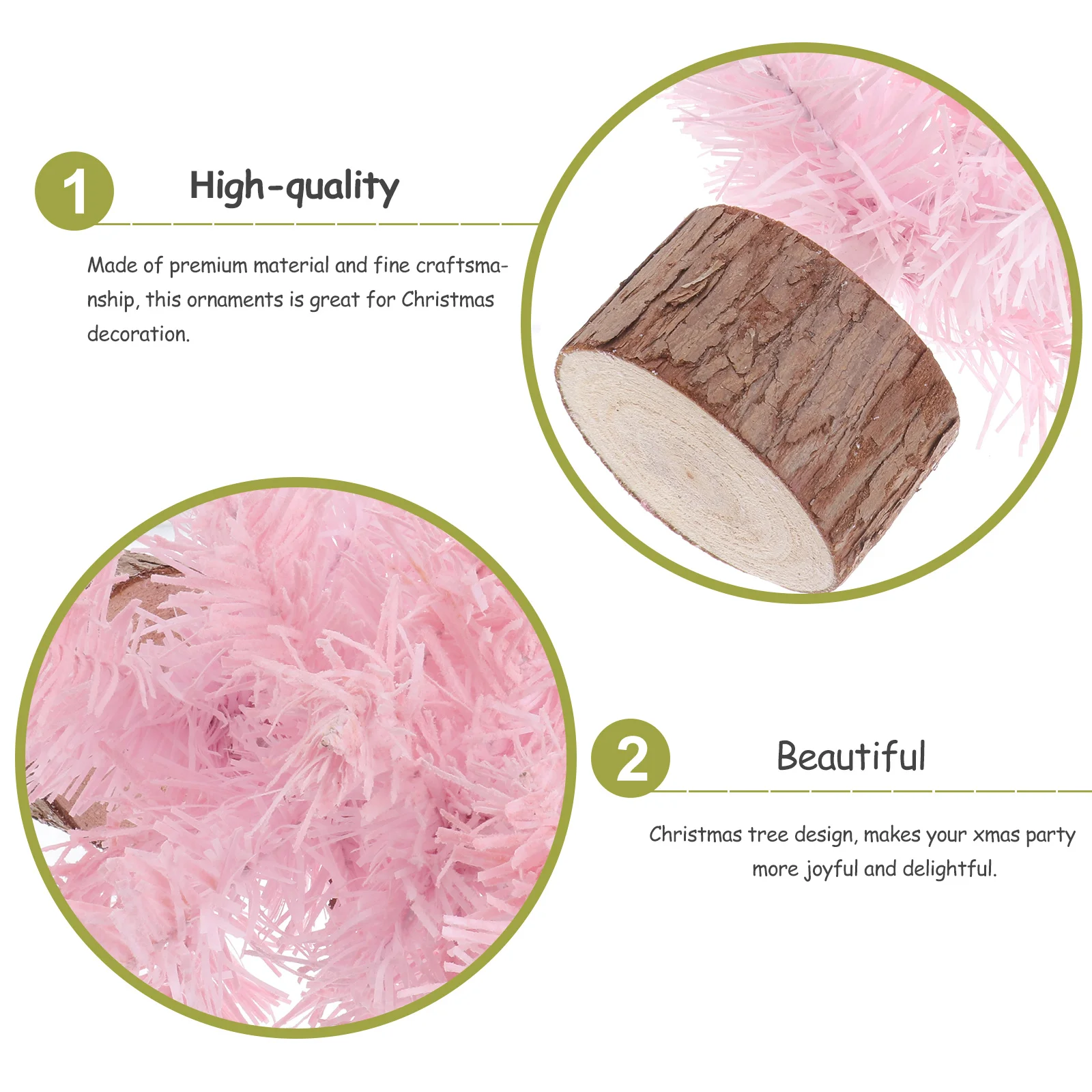 Pink Flocked Mini Christmas Tree Ornament 3 Pink Flocked Mini Christmas Tree Ornament - Image 3