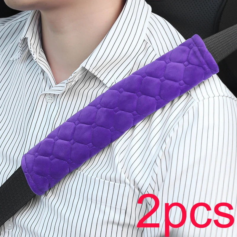 Plush Car Seat Belt Cover Black Pink 10 Plush Car Seat Belt Cover Black Pink - Image 10