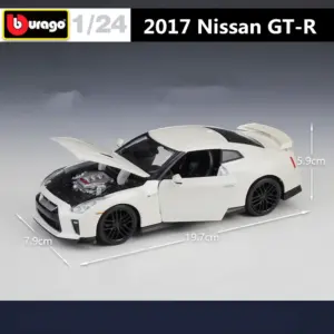 White Nissan Skyline GT-R R35 Diecast Model 1:24 Scale 10 Se63209fa71a6449f841c9d99d9f42ff0S