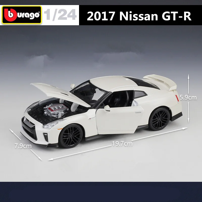 White Nissan Skyline GT-R R35 Diecast Model 1:24 Scale 5 White Nissan Skyline GT-R R35 Diecast Model 1:24 Scale - Image 5