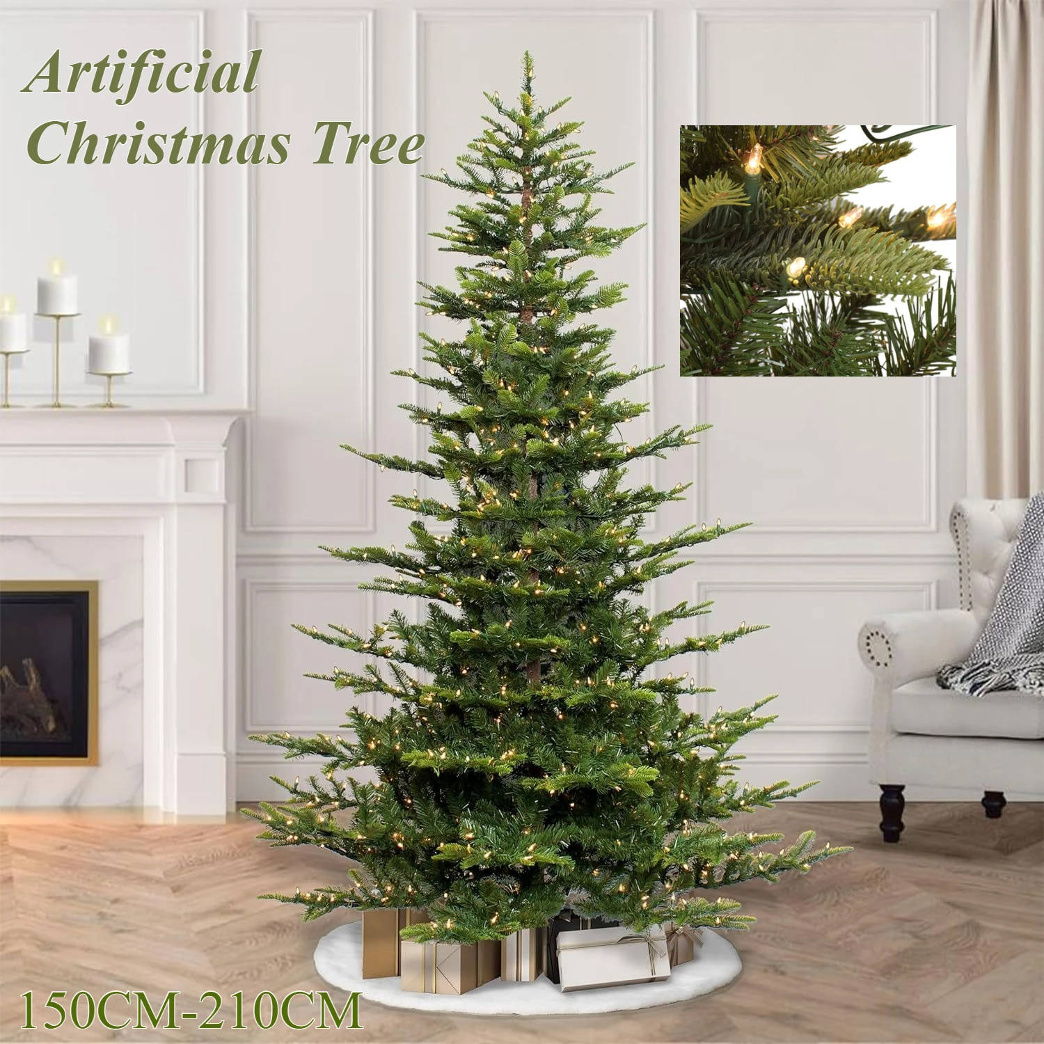 Elegant Artificial Christmas Tree 150cm-210cm 1 Elegant Artificial Christmas Tree 150cm-210cm