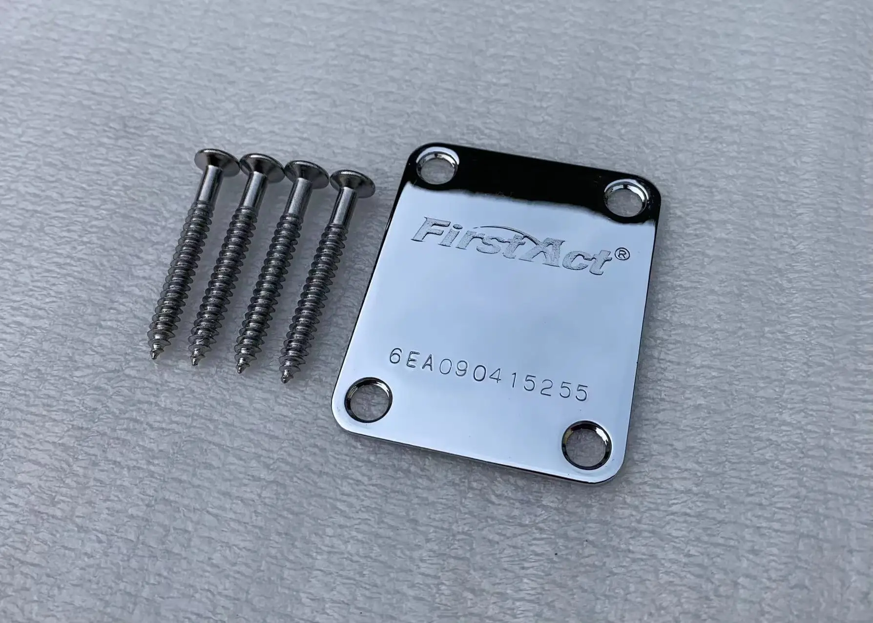 Genuine FirstA Chrome Neck Plate for Electric Guitars 1 Genuine FirstA Chrome Neck Plate for Electric Guitars