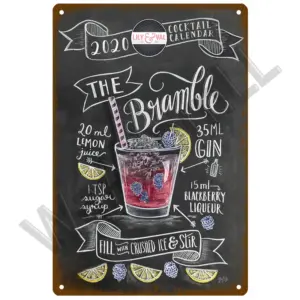 Vintage-Style Metal Cocktail Sign Plaque 20x30 cm 41 Se8d467d6312745239e61cca5160f0834b