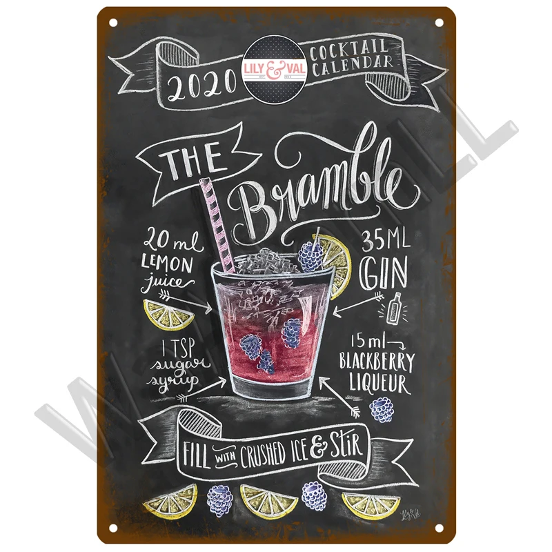 Vintage-Style Metal Cocktail Sign Plaque 20x30 cm 16 Vintage-Style Metal Cocktail Sign Plaque 20x30 cm - Image 16