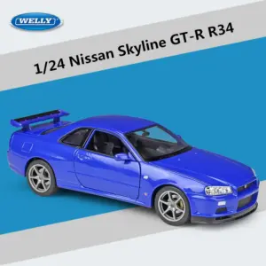 Blue Nissan Skyline GTR R34 Scale Model 1:24 17 Se8f343ee8c1947639c24a41912d35e68c