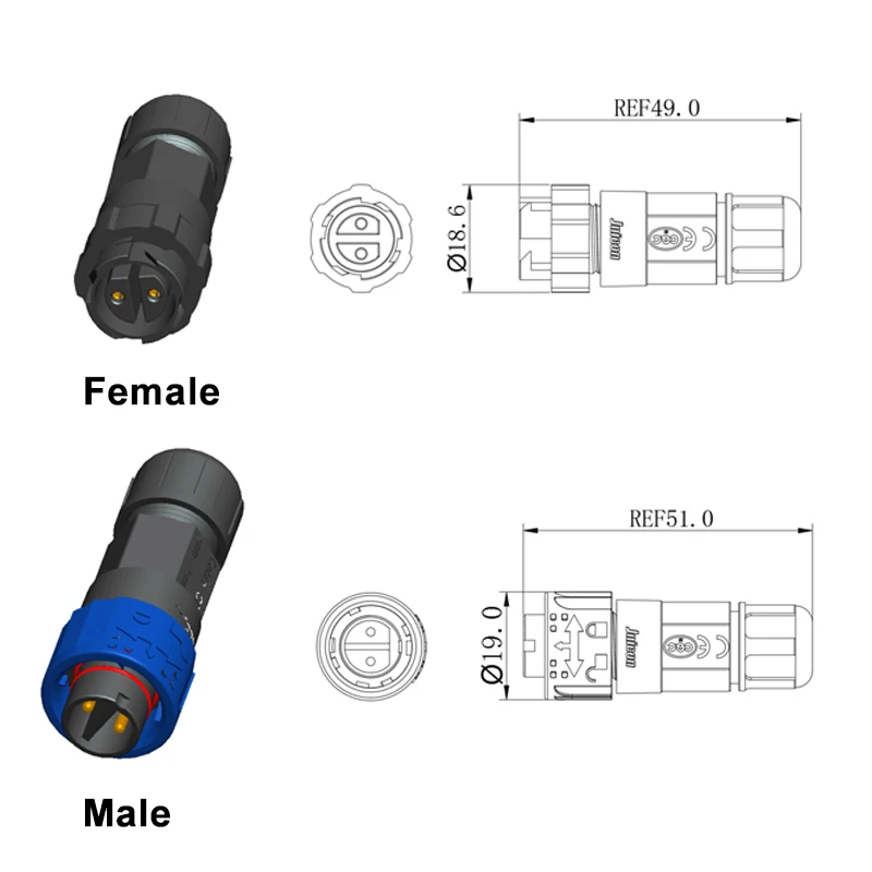 Waterproof M16 Power Connector 10A 500V 2 Waterproof M16 Power Connector 10A 500V - Image 2