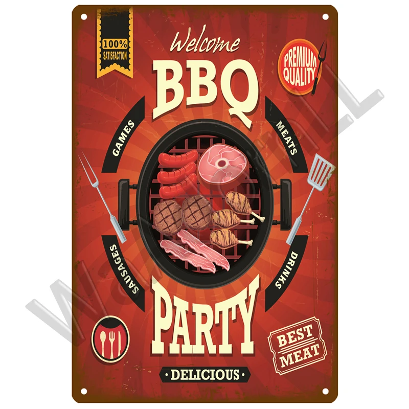 Retro BBQ Party Metal Sign Plaque 20x30 cm 15 Retro BBQ Party Metal Sign Plaque 20x30 cm - Image 15